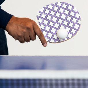 Weiße und Lila Trellis, Gitter, Quatrefolie Tischtennis Schläger