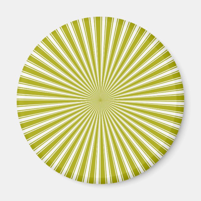 Weiße und Limone Funky Strip Abstrakte Kunst Magnet (Vorne)