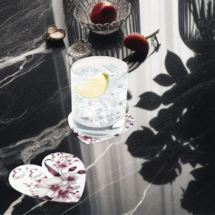 Weiße und Magenta Orchid-Blume Personalisiert Untersetzer