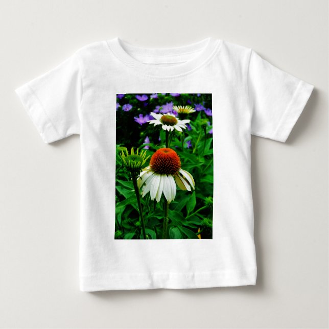 Weiße und orange KoneBlumen Baby T-shirt (Vorderseite)