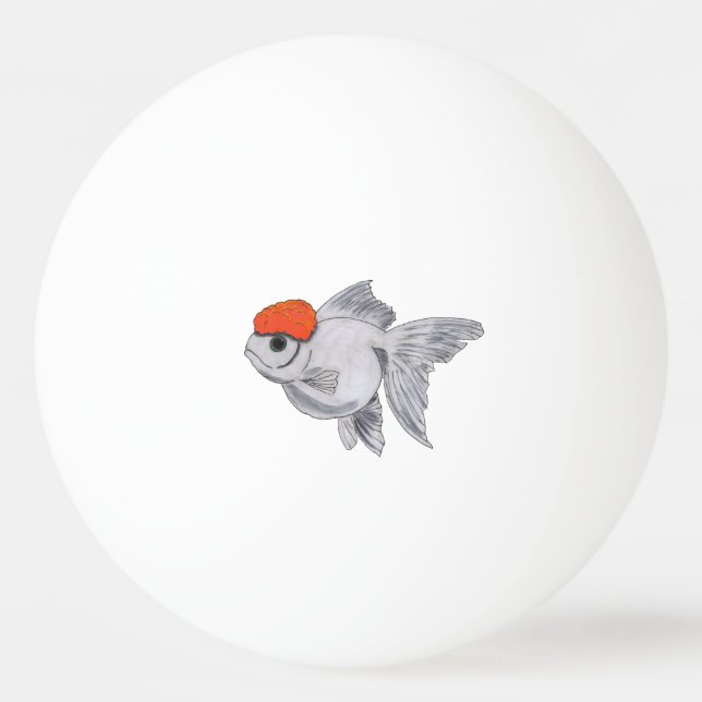 Weiße und orange Oranda Tischtennisball (Vorderseite)