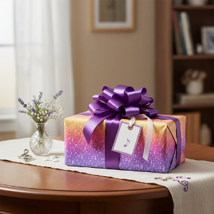 weiße und pastellfarbene Regenbogen-Musik-Geschenk Geschenkpapier