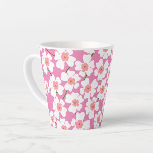Weiße und rosa Fantasy Flower Power Milchtasse