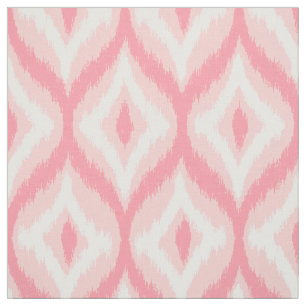 Weiße und rosa Farbtöne Quatrefolie Ikat Muster Stoff