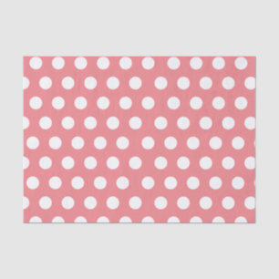 Weiße und rosa große mittlere Punkte-Party Seidenpapier