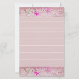 Weiße und rosa Kätzchen Persönliche Briefpapier