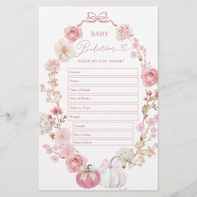 Weiße und rosa Kürbiskreidekältevoraussagen (Vorderseite)