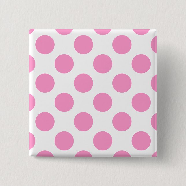 Weiße und rosa Tupfen Button (Vorderseite)