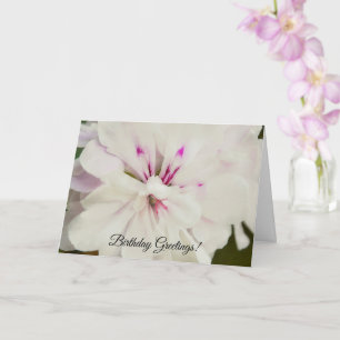 Weiße und rosafarbene Blume Blumenmuster Geburtsta Karte