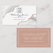 Weiße und Roségold-Achat-Logo-Einlage