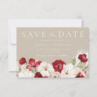 Weiße und rote Blumen Hochzeit