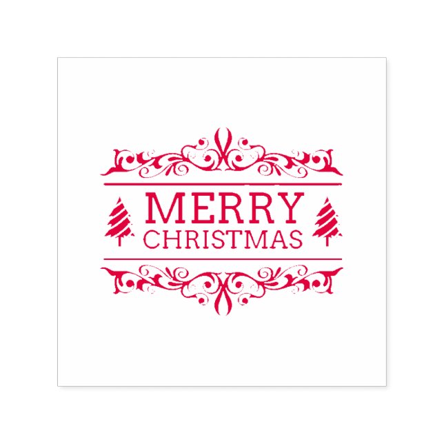 Weiße und rote frohe Weihnachten Permastempel (Design)