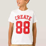 Weiße und rote Kinder | Sports Jersey Design T-Shirt<br><div class="desc">Weiße und rote Kinder | Sports Jersey Design ・ Kids Jersey Raglan T-Shirt</div>