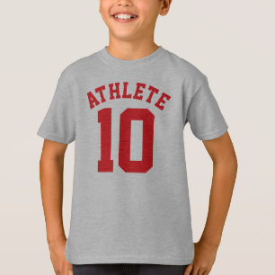 Weiße und rote Kinder   Sports Jersey Design T-Shirt