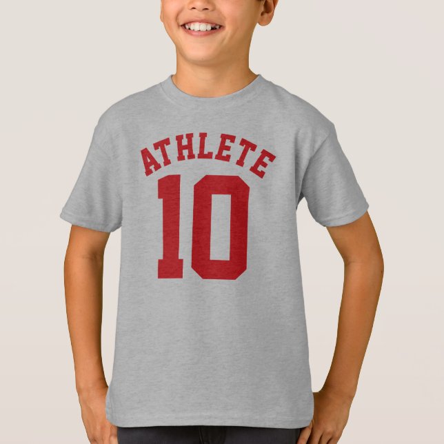 Weiße und rote Kinder | Sports Jersey Design T-Shirt (Vorderseite)