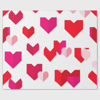 Weiße und rote Origami Valentinstag-Verpackung im  Geschenkpapier