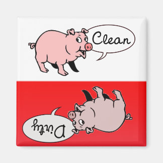 Weiße und rote Schweine Magnet