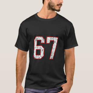 Weiße und rote Sportnummer 67 Trikot Uniform Spiel T-Shirt