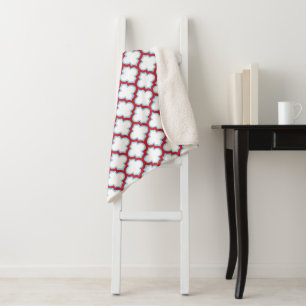 Weiße und rote Trellis, Gitter, Quatrefolie Sherpadecke