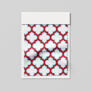 Weiße und rote Trellis, Gitter, Quatrefolie Stoff