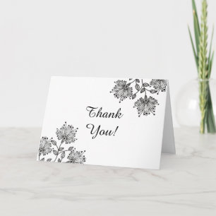 Weiße und schwarze Blüte geklappt Danke Karte