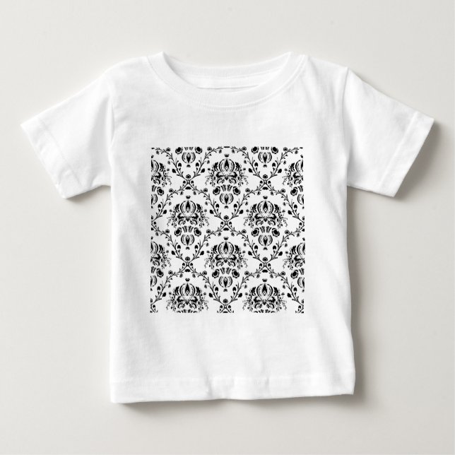 Weiße und schwarze Damaskus Baby T-shirt (Vorderseite)