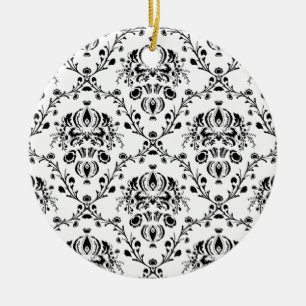 Weiße und schwarze Damaskus Keramik Ornament