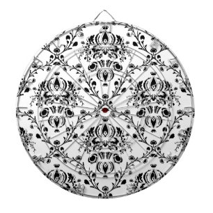 Weiße und schwarze Damast Dartscheibe