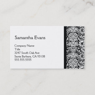 Weiße und schwarze Damast-Visitenkarte Visitenkarte