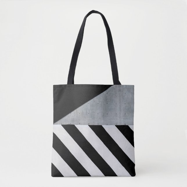 Weiße und schwarze diagonal gestreifte Farbe an de (Vorderseite)