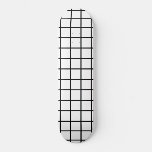 Weiße und schwarze Gitterfeld-Skateboard-Plattform Skateboard (Vorderseite)