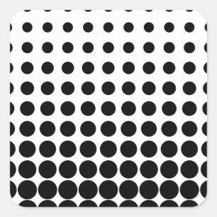 Weiße und schwarze Halftone-Punkte Quadratischer Aufkleber