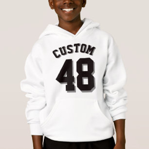 Weiße und schwarze Kinder  Sports Jersey Hoodie