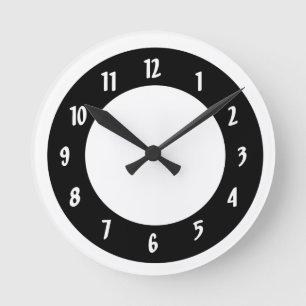 Weiße und schwarze Kreise Runde Wanduhr