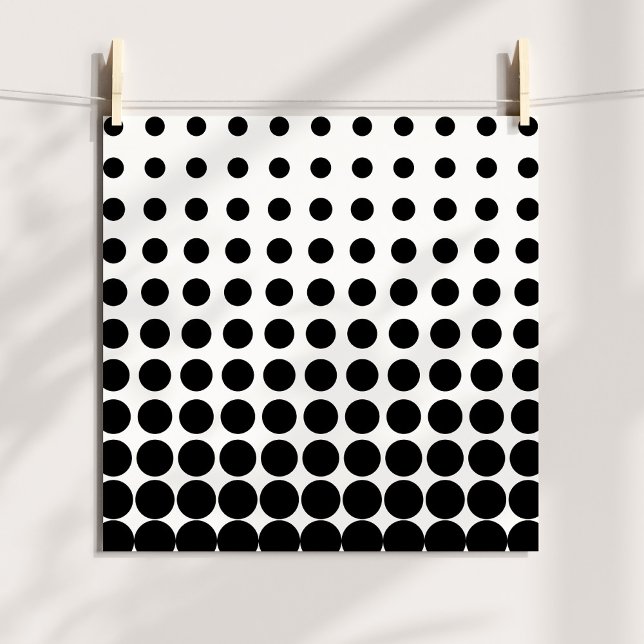 Weiße und schwarze Progressive Punkte Poster (White and Black Halftone Dots Poster)