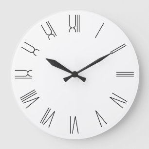 Weiße und schwarze Retro-Römische Ziffern Große Wanduhr