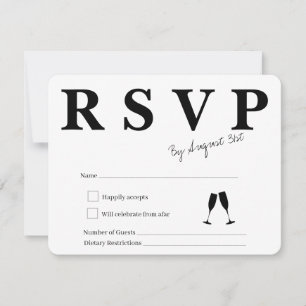 Weiße und schwarze RSVP-Karte RSVP Karte