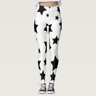 weiße und schwarze Stern-Leggings Leggings
