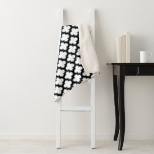 Weiße und schwarze Trellis, Gitter, Quatrefolie Sherpadecke