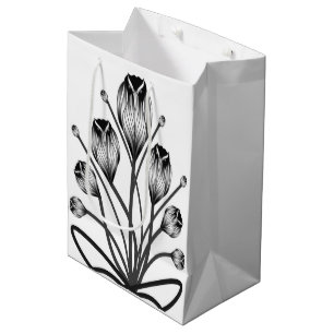 Weiße und schwarze Tulpen Eulen Fischadler H&S Ges Mittlere Geschenktüte
