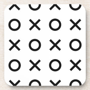 Weiße und schwarze Xs und Os Getränkeuntersetzer