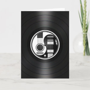 Weiße und schwarze Yin Yang Gitarren-Vinylgraphik Karte