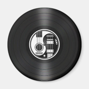 Weiße und schwarze Yin Yang Gitarren-Vinylgraphik Magnet