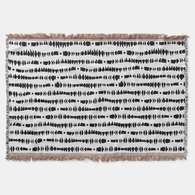 Weiße und schwarze zeitgenössische Stammes- Decke (Vorderseite)