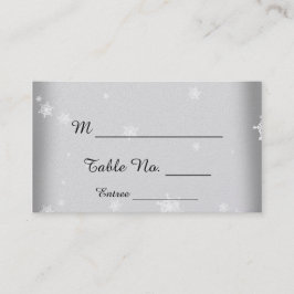Weiße und Silberschneeflocken Hochzeitssehen-Platz Platzkarte