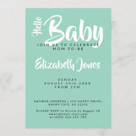 Weiße und Türkis Schachbrett-Muster-Baby-Shower-Ei Einladung