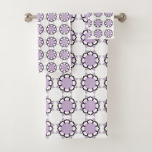 Weiße und violette geometrische Mandala-Muster-Han