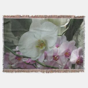 Weiße und violette Orchideen Decke