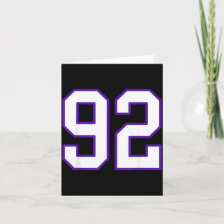 Weiße und violette Spielertrikot Nummer 92 Karte