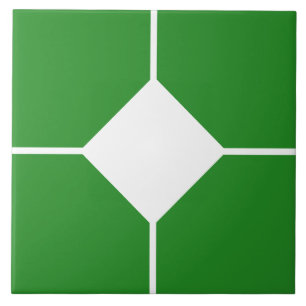 Weiße und Waldgrüne Diamantkreuzfliese Fliese
